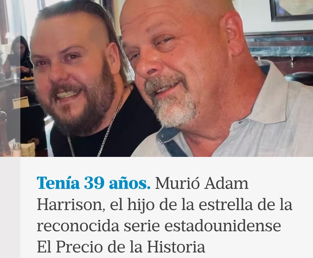 Murió Adam Harrison, hijo de Rick Harrison, del programa "El precio de la historia"