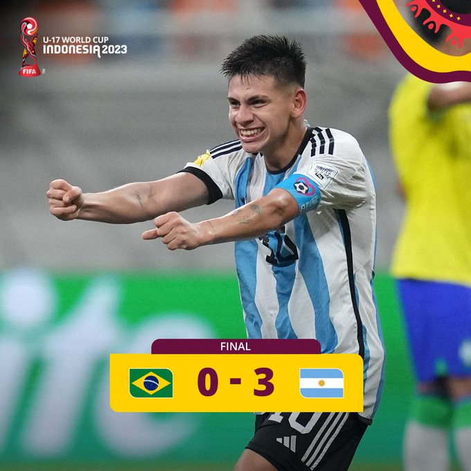 Con un Echeverri estelar, Argentina goleó a Brasil y está en las semifinales del Mundial Sub 17