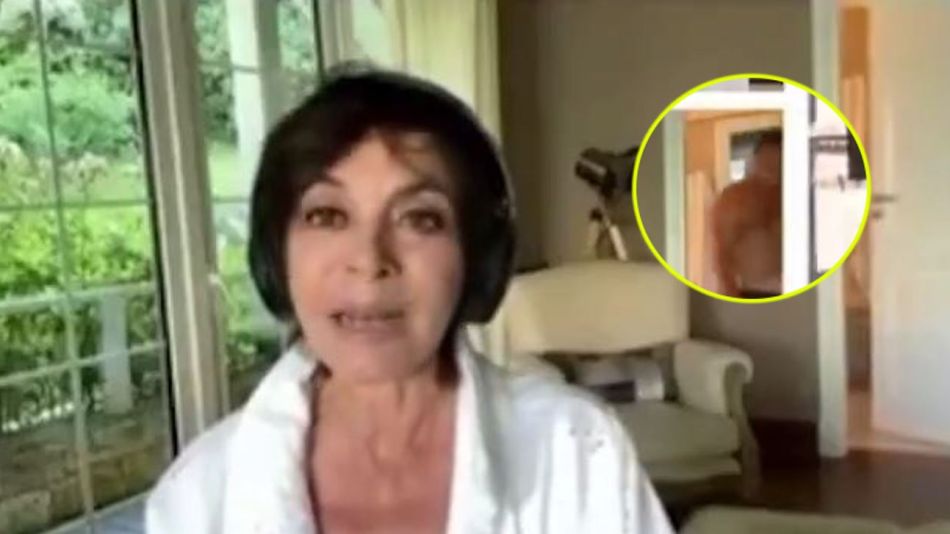 Mónica Gutiérrez estaba en vivo y fue sorprendida por un "visitante" desnudo